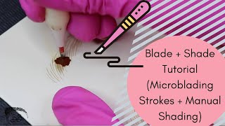 Microblading Blade  Shade Tutorial Manual Shading DemoCombo Brows [upl. by Ileana]