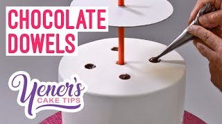 Stacking Cakes with CHOCOLATE DOWELS Tutorial  Yeners Cake Tips with Serdar Yener from Yeners Way [upl. by Aneez]