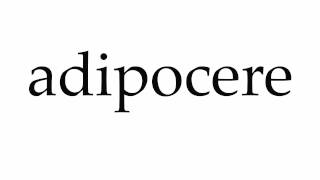 How to Pronounce adipocere [upl. by Stauffer]