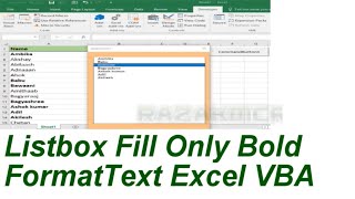 Listbox Fill Only Bold Format Text Excel VBA [upl. by Luckin187]