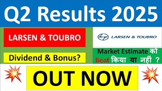 LampT Q2 results 2025  Larsen and Toubro results today  LampT Share News  LT Share Dividend news [upl. by Notniw]