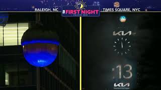 WRAL Raleigh New Years Acorn DropTimes Square Drop Side By Side [upl. by Akitnahs37]