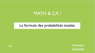 La formule des probabilités totales [upl. by Einitsed459]