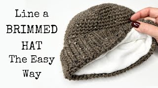 How to Line a Brimmed Hat With Fleece  Easy Sew in Technique [upl. by Aihsile]