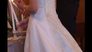 Easy way to bustle a wedding gown if you prefer to do it yourself Tutorial [upl. by Bethanne257]