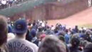 Fan falls in basket at Wrigley Field [upl. by Ashatan623]