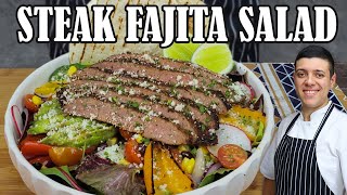 How to Make Steak Fajitas Recipe  Fast and Easy Steak Fajita Salad by Lounging with Lenny [upl. by Nunnery]