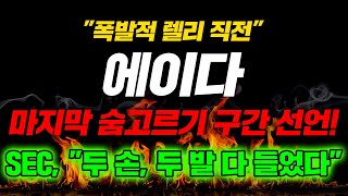 quot폭발적 렐리 직전quot 에이다 마지막 숨고르기 구간 선언 SEC quot두 손 두 발 다 들었다quot 에이다 에이다가격 에이다시세 [upl. by Chapnick]