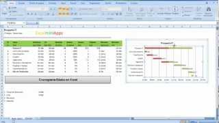 Cronograma básico en Excel con avance de las actividades barras de progreso gantt chart example [upl. by Otrevlig]