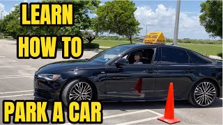 HOW TO PARK A CAR IN A PARKING SPACE FOR BEGINNERS [upl. by Skees]