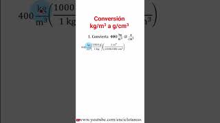 Unidad de densidad kgm3 a gcm3 conversion física maths [upl. by Enyale]