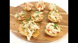 Puerto Rican Style Crab meat Salad with Tostone Cups recipe Episode 281 [upl. by Webber]