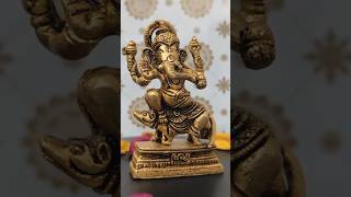 Stunning Lord Ganesh Brass Statue  Perfect For Home Decor With Rat Accent  short shorts [upl. by Galvin]