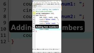 2 C program exercise  Adding two numbers coding shorts cpppbasic [upl. by Yrehc]