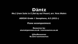 Däntz No 2 from Suite in Eb by Peuerl arr Mohrs Piano accompaniment ABRSM Saxophone Grade 1 [upl. by Wistrup]