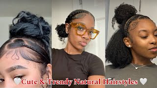 Cute amp Trendy Natural Hairstyles 🤍Styles By Baddies [upl. by Elyl]