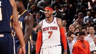 Carmelo Anthony Leads Surging Knicks Over Pacers with 34 [upl. by Garin]