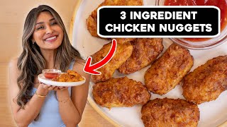 Crispy Chicken Nuggets with 3 Ingredients Low Carb Gluten Free Airfryer Recipe [upl. by Woodall]