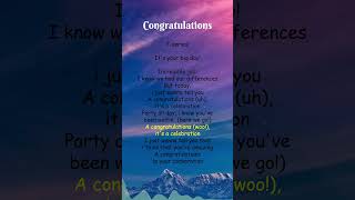 Congratulations Lyrics shorts [upl. by Farkas]