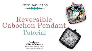 Reversible Cabochon Pendant  DIY Jewelry Making Tutorial by PotomacBeads [upl. by Morly]