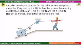 UNIT 4 Newtons Second LawKinetics of Particles DAlemberts PrincipleFriction Example Problem 6 [upl. by Ijneb641]