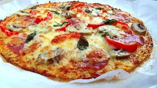 Pizza cu blat de conopida  Cauliflower Pizza Crust Recipe  Healthy Pizza Recipe [upl. by Cornelle]