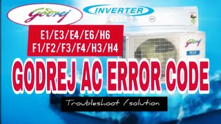 Godrej ac error code E1E3E4E6H6F1F2F3F4H3H4 [upl. by Palmore]