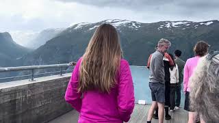 Stegastein viewpoint overlooking Aurlandsvangen Norway Fjords [upl. by Phaidra136]