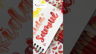 Beautiful calligraphy designs❤️✨🎈SUBSCRIBE and COMMENT your name lettering art shorts [upl. by Panter]