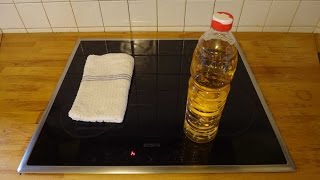 Limpiar la vitrocerámica en sólo 1 minuto con vinagre Clean the hob in just 1 minute with vinegar [upl. by Adialeda]