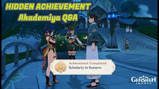 Hidden Achievement Scholarly in Sumeru Akademiya QampA Quest Genshin Impact [upl. by Keever]