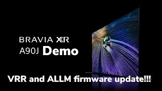 Sony A90J Demo  VRR and ALLM firmware update [upl. by Llessur]