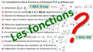 EXERCICE sur LES FONCTIONS niveau 1 bac SM et Sexp [upl. by Joses]