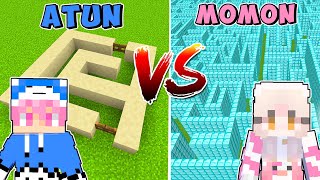 MOMON amp ATUN BANGUN MAZE TERBESAR dan TERSUSAH di MINECRAFT [upl. by Akerehs]