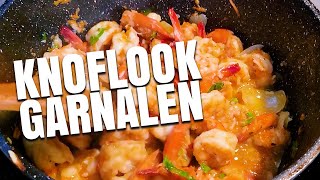 Recept  Knoflook Garnalen  Garlic Shrimp  Ffe Anders  Food amp Travel [upl. by Goldin]