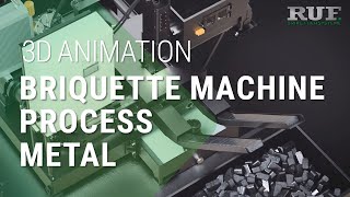 Metal briquetting machine from RUF  3D visualization  How does briquette machine work [upl. by Nichol559]