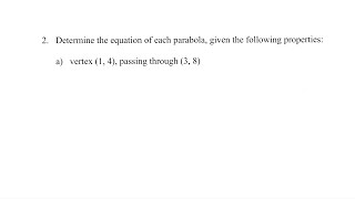 59 Creating Equations of Parabolas [upl. by Milde98]