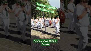 Tambourkorps Steinhausen beim Schützenfest 2024 in Geseke Musik Kapelle [upl. by Nauqaj856]