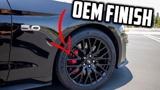 HOW TO PAINT BRAKE CALIPERS for 50 on 2019 Mustang GT [upl. by Samau]