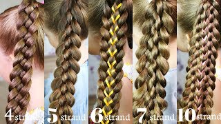 6 Вasic braids HOW TO braid for beginners [upl. by Cherlyn]