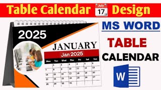 Table Calendar Design in MS Word DIY [upl. by Einhpets]