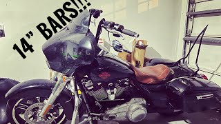 14” Handlebars On Street Glide  Electra Glide Using Stock Cables [upl. by Sapowith]