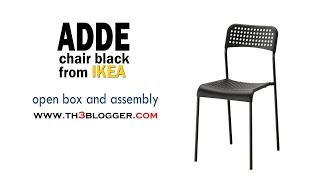 ADDE chair black from IKEA  open box and assembly  th3 blogger [upl. by Blackmun991]