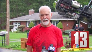 Man discusses huge crane that crashed into his North Greenbush home [upl. by Chiaki]