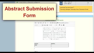 Abstract Submission Form [upl. by Sheeb]