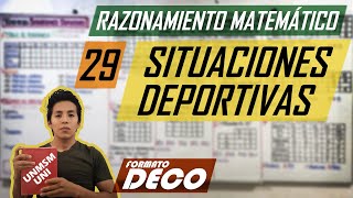 SITUACIONES DEPORTIVAS  RAZONAMIENTO MATEMÁTICO [upl. by Gnouhc]