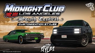 Midnight Club LA South Central  Customization Styles in GTA Online [upl. by Kate730]