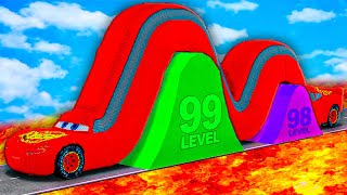 LONG CARS vs TRIANGLE SPEED BUMPS in Teardown [upl. by Euv]