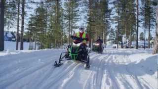 Snowmobiling in Levi Finnish Lapland  Discover Lapland in Finland with a snowmobile [upl. by Kcirednek]