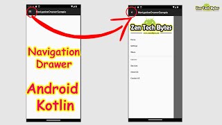 Navigation Drawer in Android Kotlin Example  ZenTechBytes [upl. by Eatnad653]